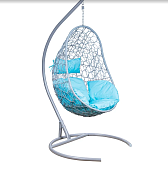 Кресло подвесное LESET АЖУР (Серый каркас/Бирюза яркая подушка)