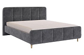 Кровать Грета 1.6 с ортопедическим основанием (Грей алькантаравелюр)