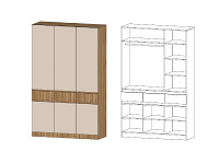 Шкаф Ленора 3-х створчатый (Дуб вотан/Кашемир)