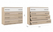 Комод Аврора 4 ящика (Дуб Сонома/Белый)