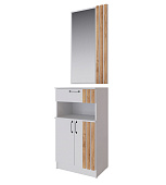 Тумба с зеркалом Кано КПТ (Белый/Дуб крафт золотой)