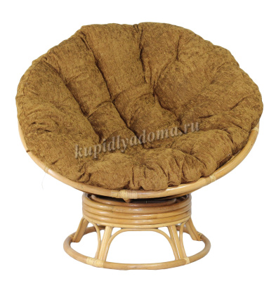 Кресло Papasan Swivel (Ротанг №4, ткань Mulan 152)