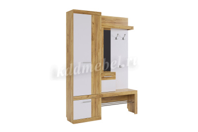 Прихожая Алекс (Дуб крафт золотой/Белое дерево)