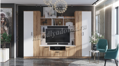 Гостиная Палермо (Дуб вотан/Белый)