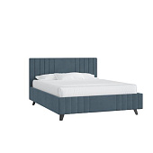 Кровать Селена 1.8 с подъемным механизмом (Микровелюр/Серо-синий)