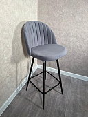 Стул барный Честер велюр (Серый california 975/Черный конус)