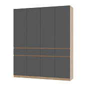 Шкаф Багира 4-х створчатый (Крафт/Графит)