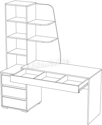 Компьютерный стол Пифагор (Дуб вотан/Кашемир)