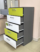 Комод Граффити с 5 ящиками (Темно серый/Лайм) УЦЕНКА