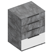 Комод Моника 4 ящика (Айрон рок/Белый лофт)