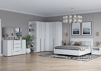 Стеллаж Вита угловой 300*500*2200 (Белый лофт)