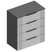 Комод Вита 4 ящика (Темно-серый лофт/Силк маус серый)