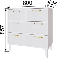 Толедо спальня с размерами комод малый копия