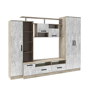 Гостиная Оскар-5 (Дуб крафт серый/Цемент)