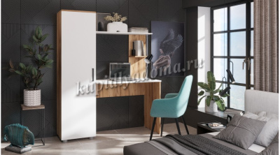 Стол компьютерный Юниор (Дуб вотан/Белый)