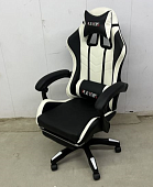 Кресло офисное BMG-02 с подставкой для ног (Белый/Черный)