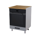 Шкаф нижний духовой 6Д кухня Кампео без столешницы (Белый/Сантьяго софт)