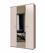 Шкаф трехстворчатый с зеркалом Италия (Ясень шимо темный/Ясень шимо светлый)