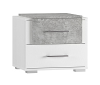 Тумба прикроватная Бьянка 2шт. (Белый/Бетон светлый)