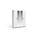 Шкаф 4д с зеркалом Чикаго (Ателье светлый/Белый)