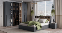 Спальный Гарнитур Люмьер_композиция 5_графит_дуб сонома Спальный Гарнитур Люмьер_композиция 5_графит_дуб сонома