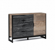 Комод Стокгольм 1д 4ящ (Дуб гранж песочный/Железный камень)