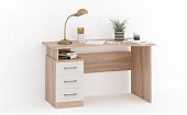 Стол письменный эргономик Гарвард 130 3 ящика правый (Дуб сонома/Белый)