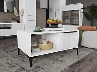 Кимберли Стол журнальный (Белый/Белый глянец)