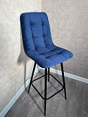 Стул барный Найс велюр (Синий california 784/Черный конус)