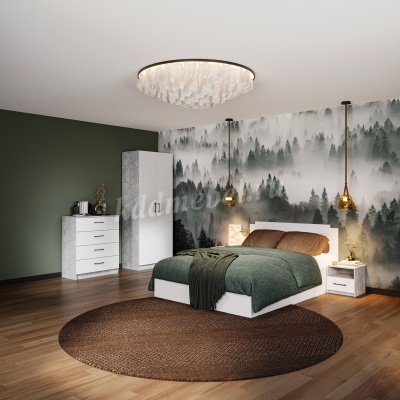 Шкаф 2д Чикаго (Ателье светлый/Белый)